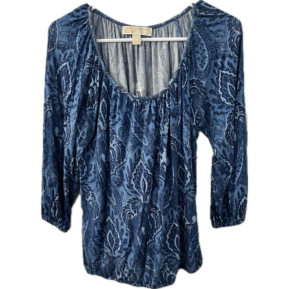Women's Michael Kors Flowered Long Sleeve Blouse Size P/M